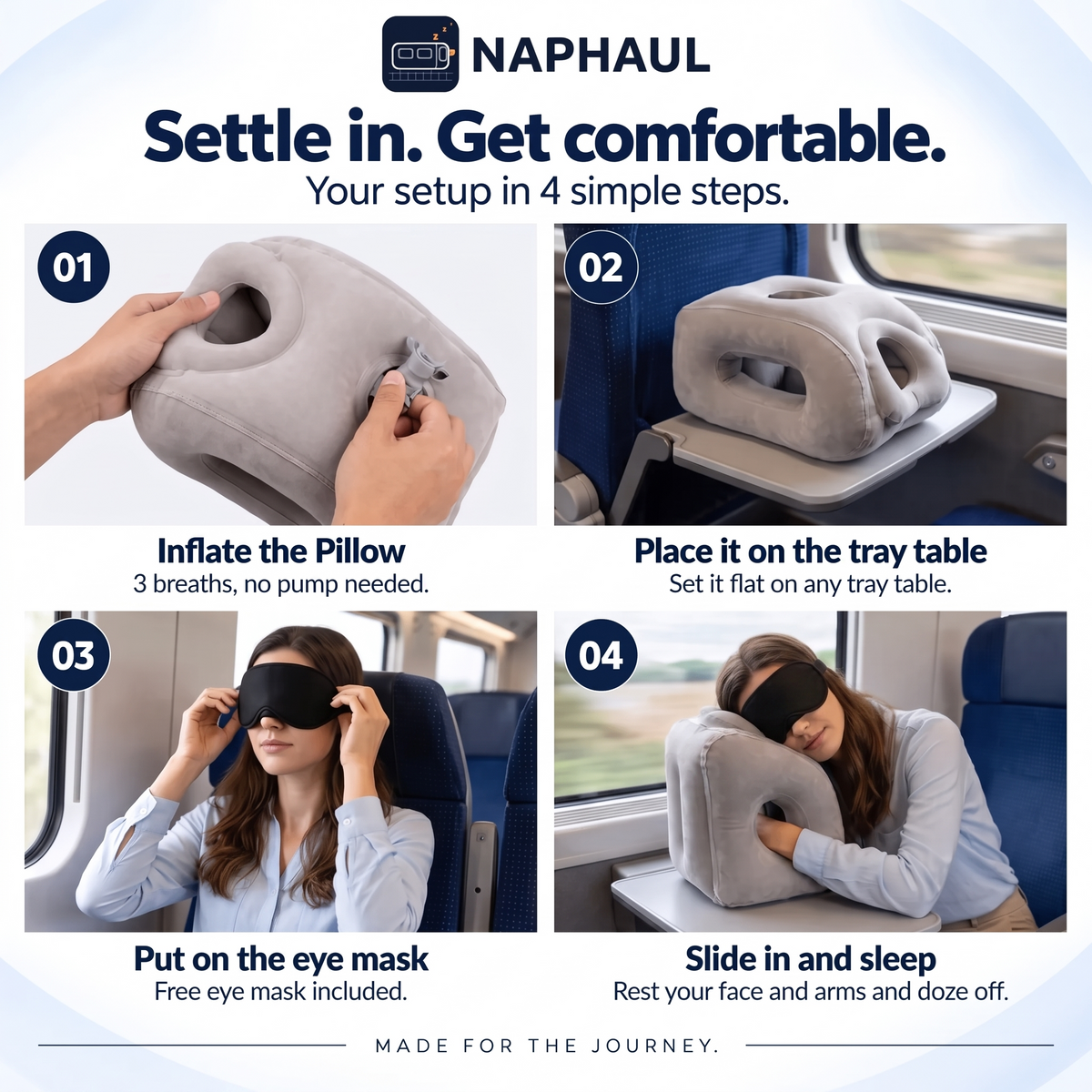 NAPHAUL™ Rail Class Travel Sleep Pillow