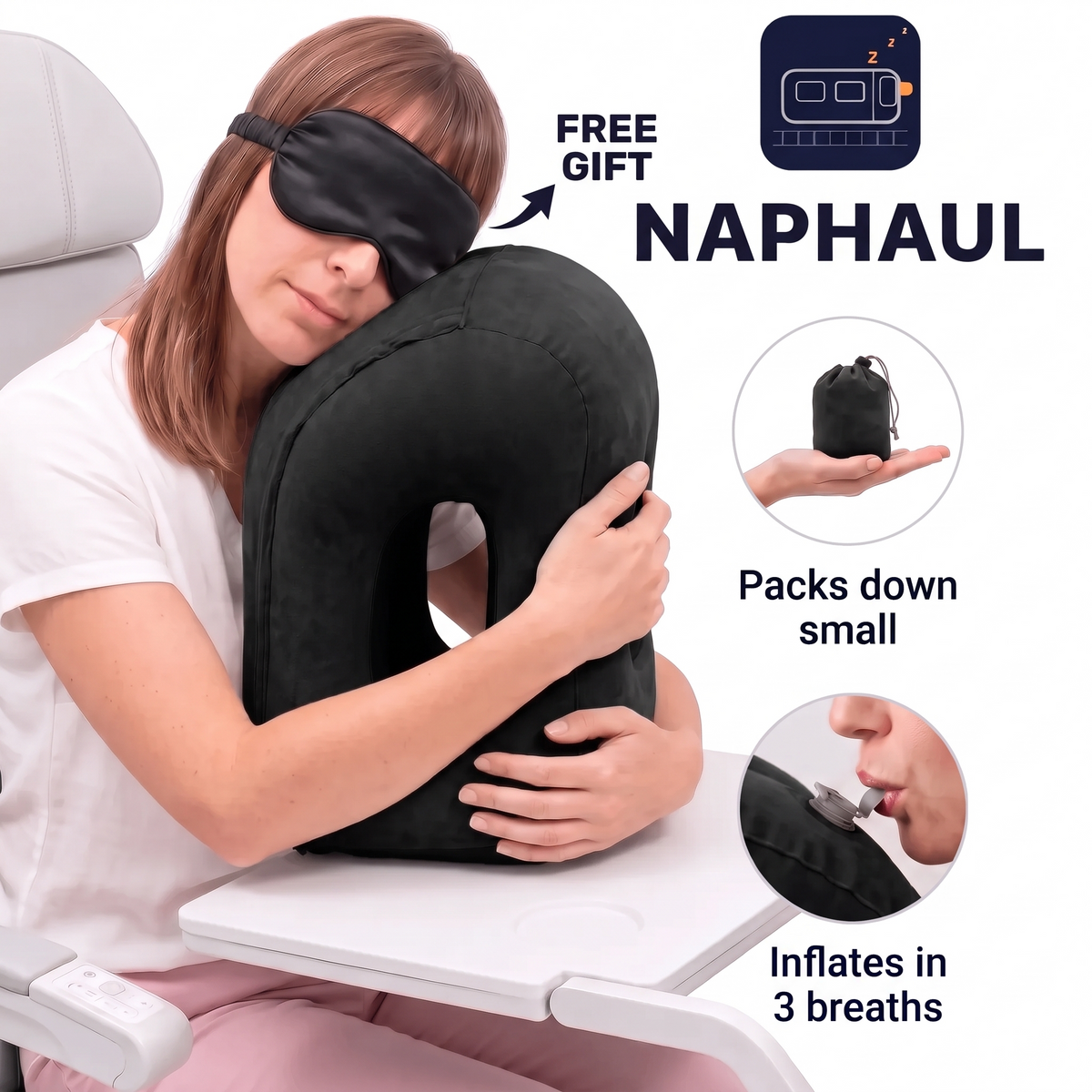 NAPHAUL™ Rail Class Travel Sleep Pillow